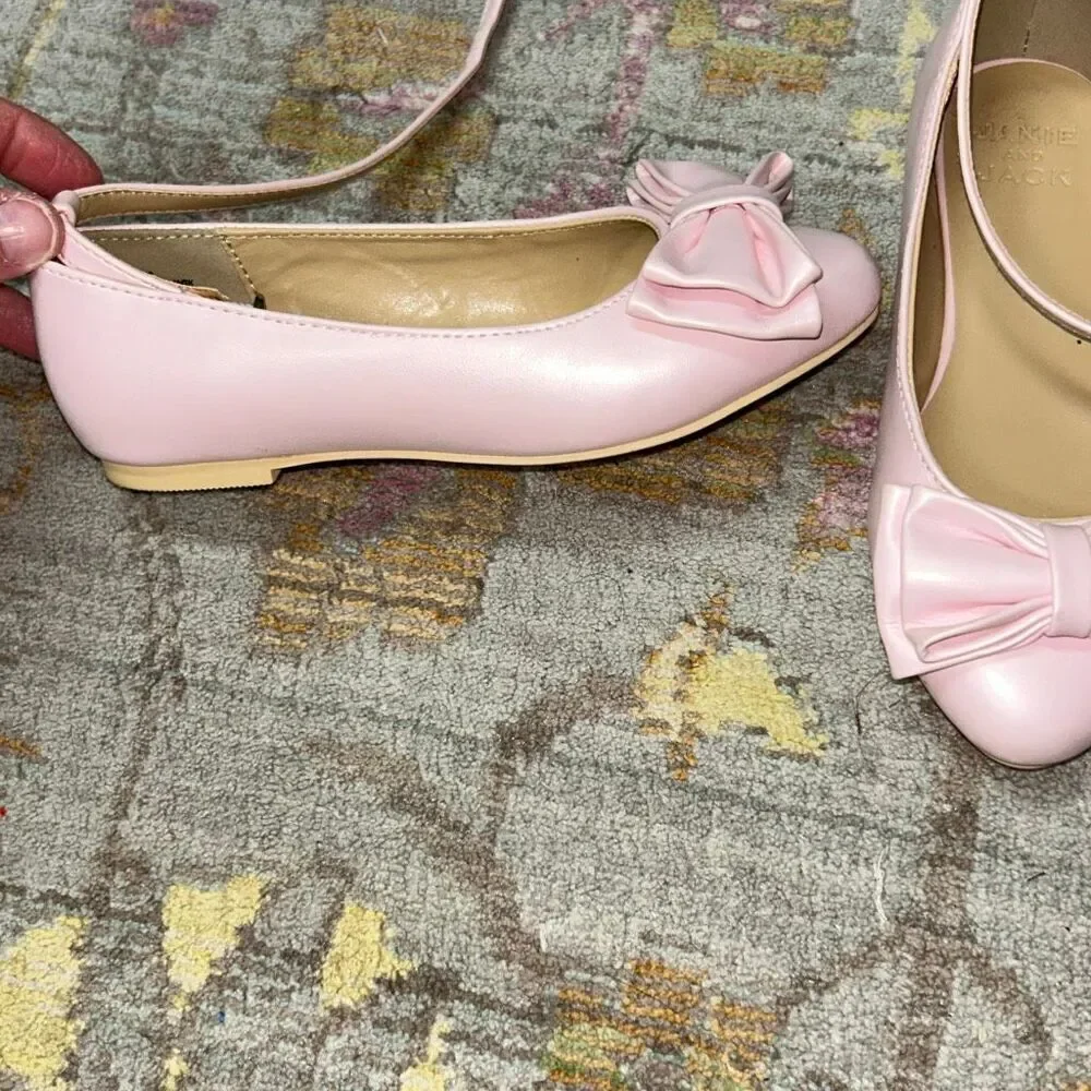 Janie & Jack pink bow Mary Jane sz 10